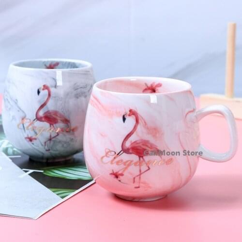 Flamingo Coffee Mugs Ceramic Mug Travel Cup Cute Cat Foot Ins 72*85mm cute coffee mugs and cups