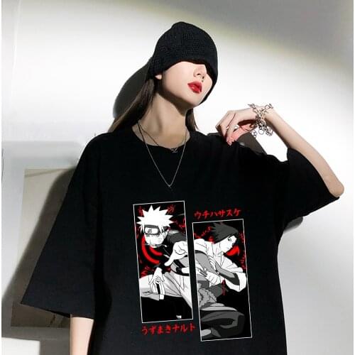 Unisex T Shirt Harajuku Anime Sasuke T-Shirt Streetwear Summer Tops Tees Tshirt HipHop tee oversized t shirt men clothing