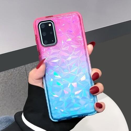 LOVECOM Gradient Diamond Shockproof Bumper For Samsung S21 S20 S10 Plus Note 20 A72 A52 A51 A71 A50 A70 A31 Soft TPU Phone Cover