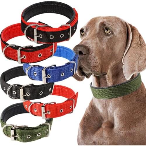 Hot 6 Colors Length Comfortable Adjustable Nylon Strap Dog Collar For Small And Big Pet Dogs Collars Supply