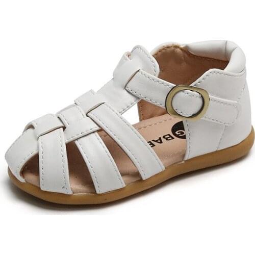 Summer neonatal semi-plastic sole toddler infant girl shoes Baotou breathable newborn baby shoes