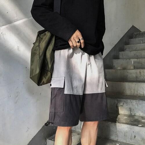 Summer 2020 elastic waist multi pocket mens shorts Korean trendy short trousers loose overalls casual shorts