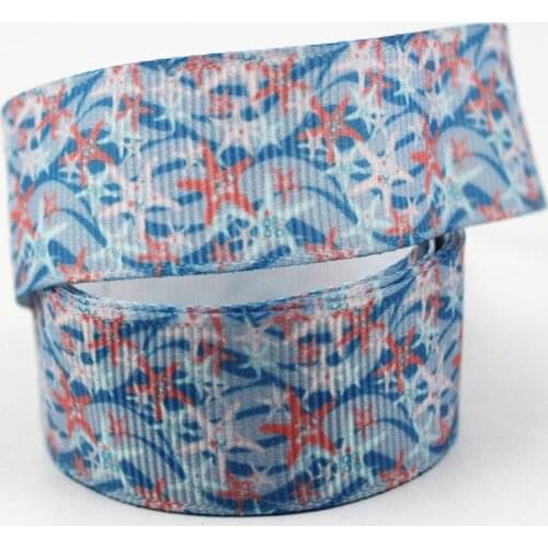 Cartoon conch printed grosgrain ribbon Tape Clothing Bakery hairbow gift wrapping hairbow headwear DIY decoratio 16-75MM
