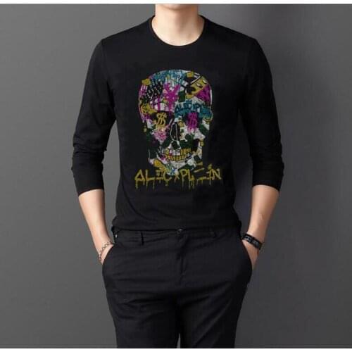 2020 Hot drill Autumn Mens Casual Hot drill long tshirt Mens Breathable Cotton Male long shirts