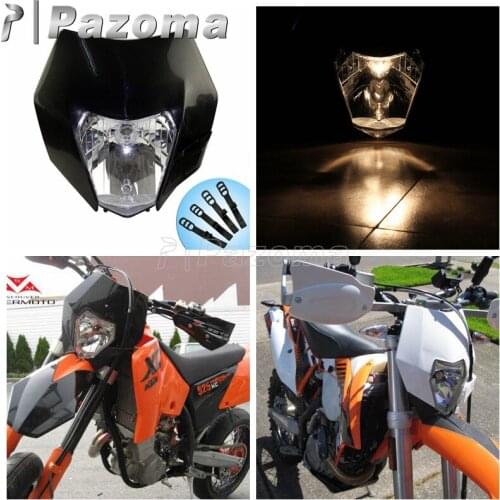 Supermoto Black Headlights Off Road Headlamp Motocross Dual Sport for Honda Yamaha Suzuki DRZ
