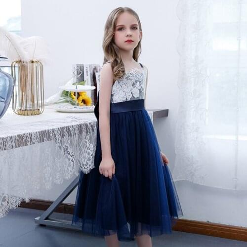 Girls Dress Sleeveless Baby Kids Clothes Children Kids Clothing Appliques Girl Wedding Evening Gowns Party Dresses