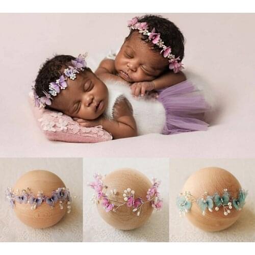 Baby Girl Headbands Flower Butterfly Pearl Hair Accessories Newborn Photography Props Headwear