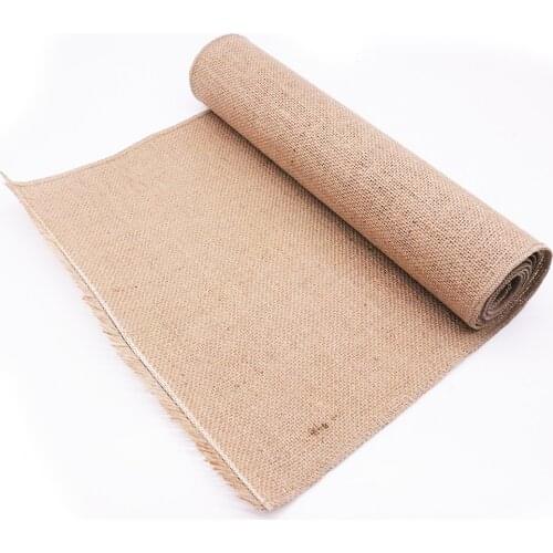 Natural Jute 35x153cm Table Runner Burlap Rustic Shabby Hessian Table Runner Dust Cover for Wedding Party Event Home Decorations