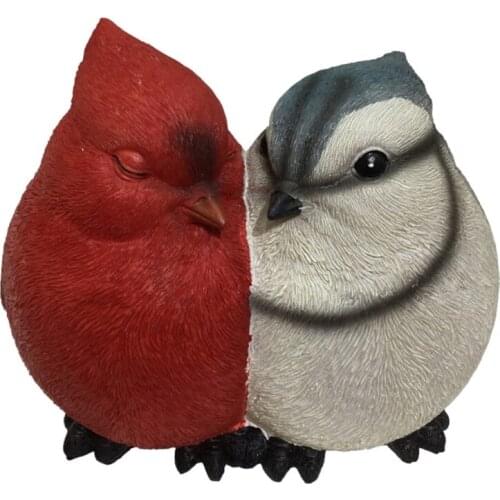 Realistic Romantic Love Bird Couple Statue 2 Piece Set Resin Animal Model Figurine Ornament Christmas Wedding Gifts