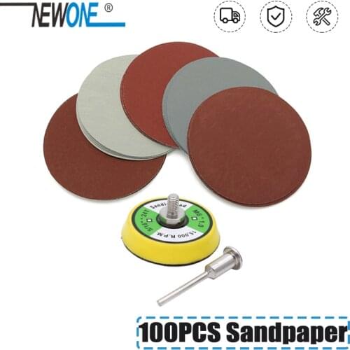 100Pcs 2" 50mm Sander Disc Sanding Polishing Pad Sandpaper 80-3000 Grits
