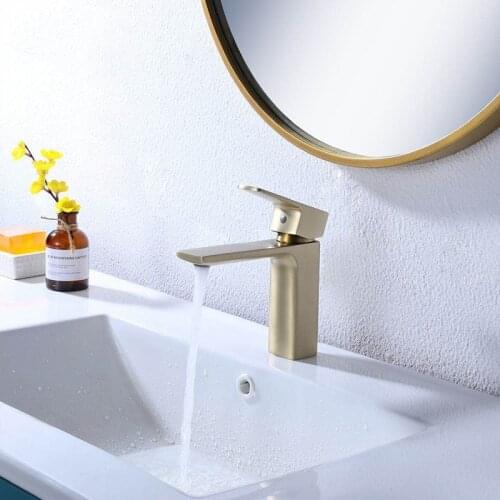 Hot and Cold Bathroom Wash Basin Faucet Mixer Tap Single Handle Desk Mounted Black Greg Gun Metal Gold with Flexible Inlet Hoses