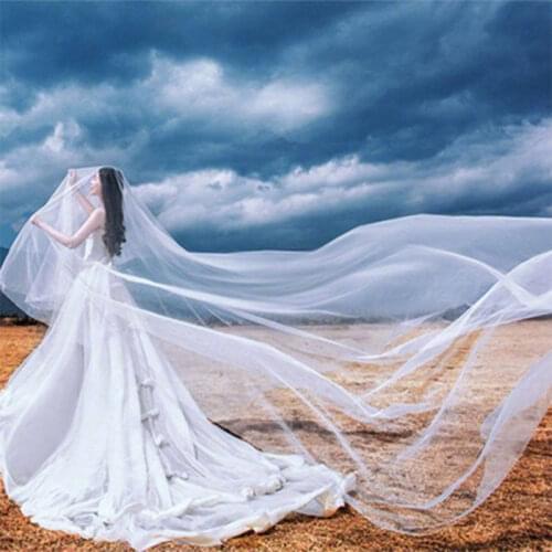 Wedding Bridal 3 Meters Long One Layer Veil With Comb Ivory/White Elegant Wedding Accessories Velos De Novia voile de mariee