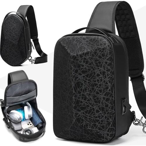 2021 Reflective Men Chest pack Password lock Motorcycle bag Waterproof Crossbody Bag USB charging Shoulder bag travel Sling Bag