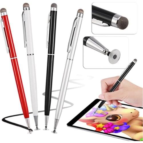 Universal 2 in 1 Capacitive Touch Screen Stylus Pen with Cloth Head For iPhone Huawei for Android/IOS Mobile Phone Tablet