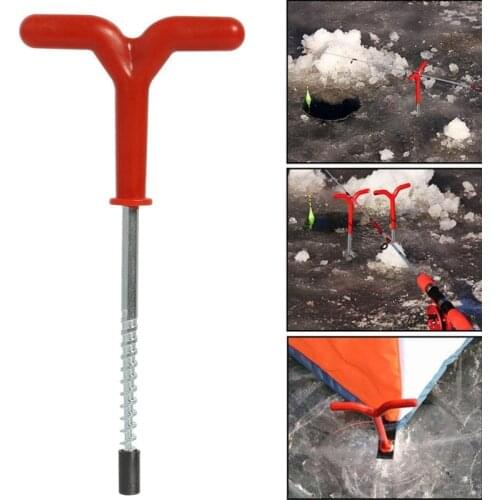 Screw Fixed Nail Ice Auger Spiral Drill Rod Holder Fishing Tackle Outdoor Angle Of The Pole Part Ice Fishing Rod Stand