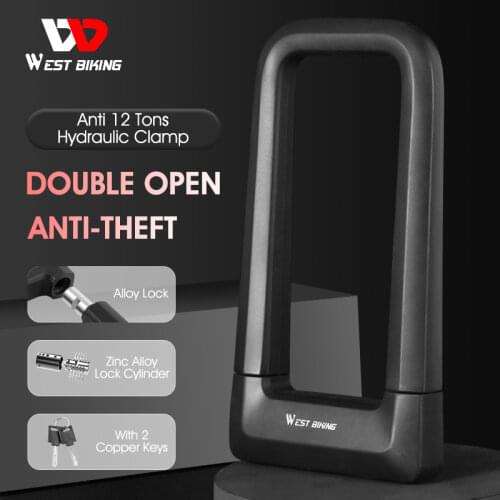 WEST BIKING Bicycle U Lock Set Cycling Steel Anti-Theft Motorcycle Electric Vehicles Scooter Security Lock Universal Bike Lock