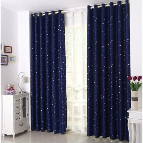 Curtain for 100% Blackout Cortinas Para Sala For Living Room Flat Window Curtains Drape RideauFinished Product Navy Blue 1 pcs