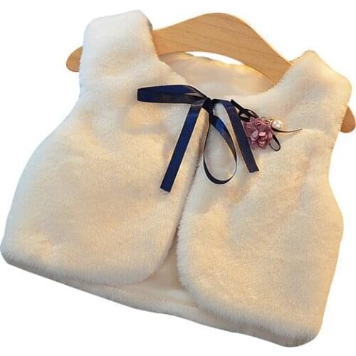 Vest Baby Fake Rabbit Fur Coat Toddler Girl Winter Clothes Solid Infant Girls Outfits Cardigan Outerwear Sleeceless Jacket Tops