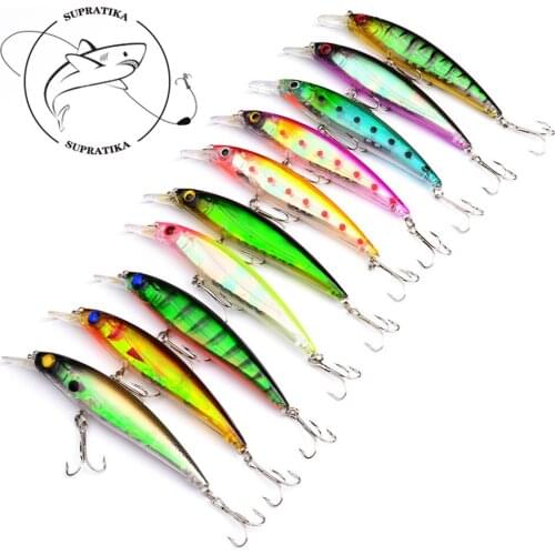 10 Pcs/lot 110mm 13.4g Artificial Minnow Lure Wobblers Crankbait Sea Fishing Hard Bait With 2 Treble Hooks Fishing Tackle