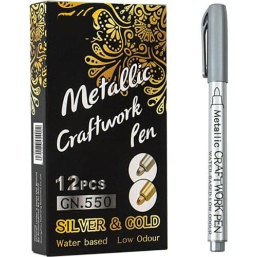 12 Pcs Epoxy Resin Drawing Pen Acrylic Paint Highlights Metallic Permanent Marker Graffiti Point Pen