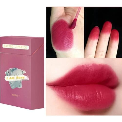 20pcs Cotton Swab Lipstick Waterproof Liquid Glaze Velvet Matte Lip Glaze Lip Gloss Non-stick Cup Long Lasting Makeup Lipstick