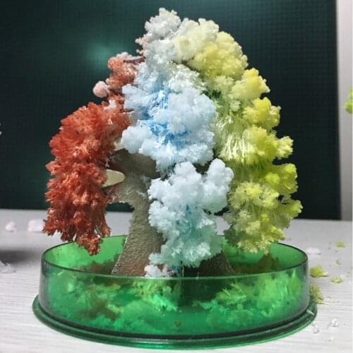 2019 100mm H Colorful Magic Growing Paper Crystals Christmas Tree Kit Artificial Mystic Trees Baby Educational Science Kids Toys