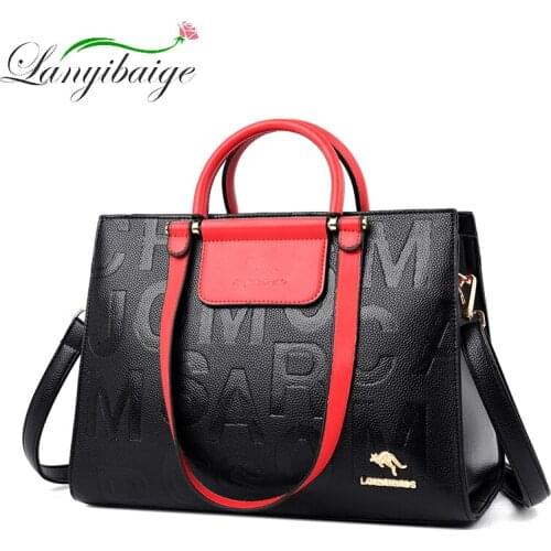 2021Women Fashion Letter Leather Women Casual Totes Luxury Handbag Ladies Designer Shoulder Messenger Bags Crossbody For