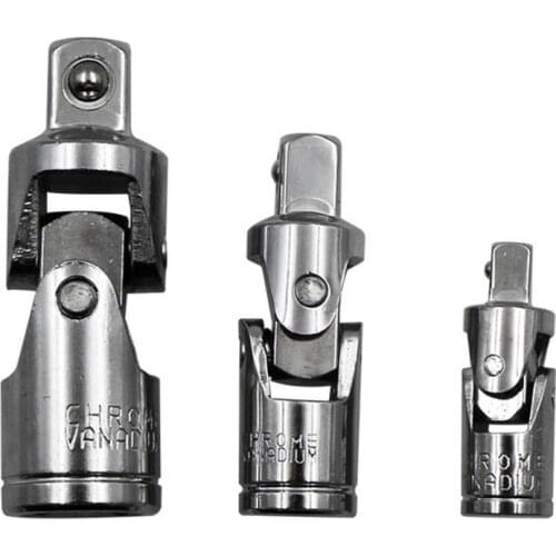 3pcs/set Socket Adapter Universal Joint Set Angle Extension Bar 1/4" 3/8" 1/2" 360 Degree Rotary Torque Wrench Hand Tool Set