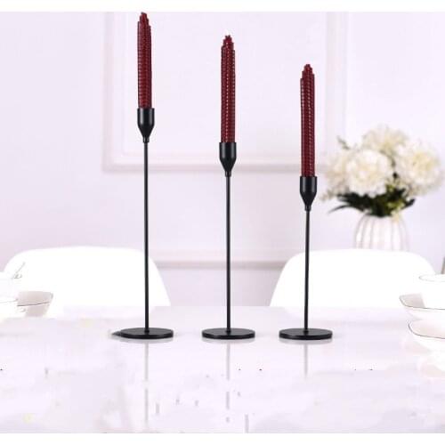 3 Pcs/ Set American Black Metal Candle Holder Simple Wedding Decoration Bar Party Living Room Decoration Home Decoration