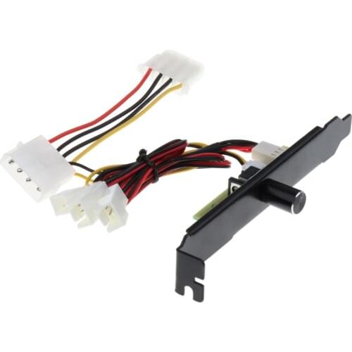 4 Channels 4pin PC Cooler Cooling Fan Speed Controller PCI Bracket 12V Power PCI Back Slot Bracket