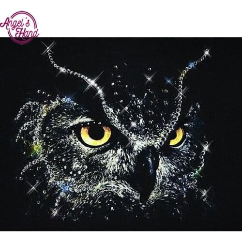 Full square drill Diamond embroidery animal black owl 5D DIY diamond painting cross stitch Rhinestone mosaic decoration ZX
