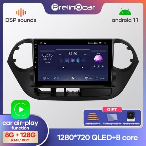 Prelingcar Android 1.0 DSP NO 2 din DVD Octa-Core Car Radio Multimedia Video Player GPS Navigation For HYUNDAI I10 2014 15 16 17