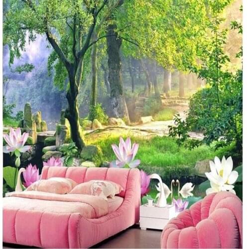 Beibehang Custom photo wallpaper 3D wall paintings stickers lotus landscape wallpaper for walls 3 d papel de parede wall paper
