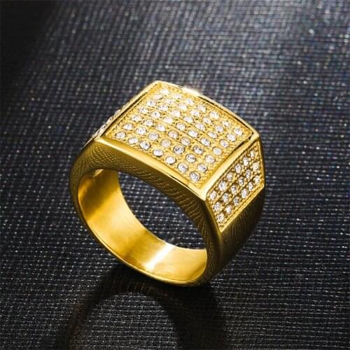 Blaike Hip Hop Punk Mens Ring luxury Yellow Gold Filled Domineering Ring Exquisite Zircon Wedding Party Jewelry Birthday Gifts