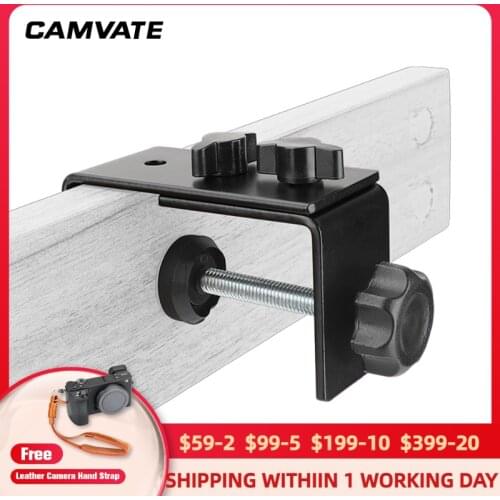CAMVATE Adjustable C-Clamp With 1/4"-20 Male Thread Screw Connector For Monitor/Microphone/Video Light/Flash/LCD Light Mounting