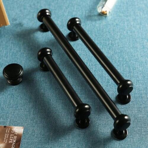 Black American door handles wall mounted modern minimalist cabinets wine cabinet door handle single hole drawer small handle