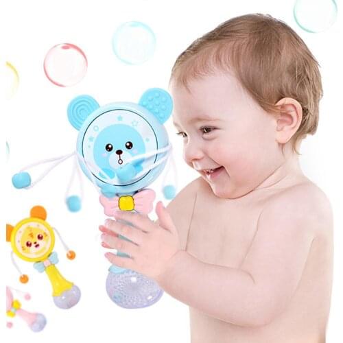 Baby toys Cartoon Pellet Drum Shaking Rattle Baby Hand Bell Music Light Rhythm Teether Toy