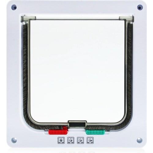 Pet Dog Cat Gate Door Felis Animals Dog Hole Lockable Door Kitty Safe Flap Gate Entry Frame with Telescoping Frame Free Shipping