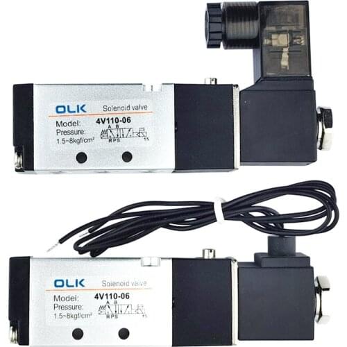 10PCS 4V110-06 Pneumatic Control Solenoid Valve AC220V DC24V DC12V AC110V AC24V 5 Way 2 Position 1/8" Electric Magnetic Valves