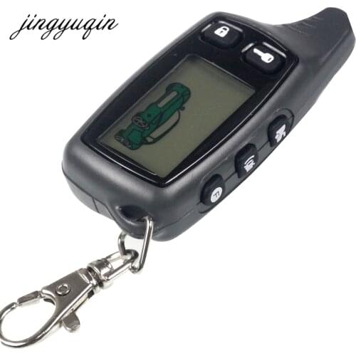 Jingyuqin New For Tomahawk TW9010 LCD Remote Controller Two Way Car Alarm System Russian 9010 keychain Fob