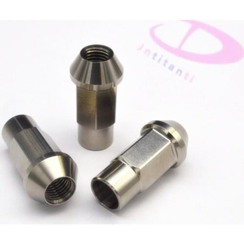 Silver color Gr.5 titanium wheel lug nut M12*1.5*45mm
