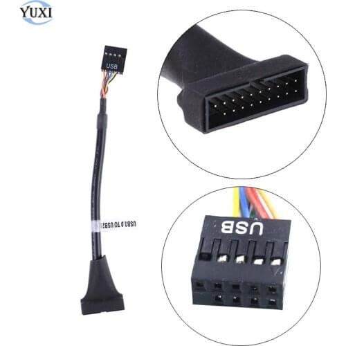 YuXi USB 3.0 20 pin Male To Motherboard USB 2.0 9 pin Female Adapter Converter Cable For Computer PC Adapter Cord
