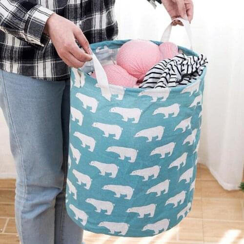Creative Kids Toys Organizer Storage Barrel Container Foldable Waterproof Laundry Basket Canvas Storage Basket Barrel