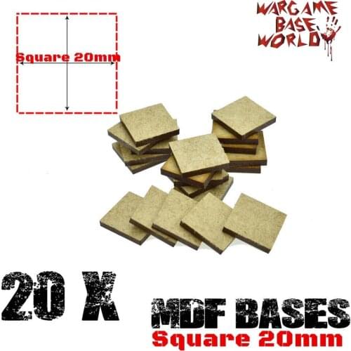 MDF Bases - 20mm Square bases- Basing Laser Cut Wargames wood