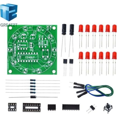 Lucky Rotary Suite Electronic Suite Turntable CD4017 NE555 Self LED Light Kits Production Parts Module 3V 5V Pulse Generator DIY
