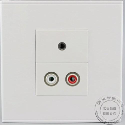 Wall Face Plate RCA AV + 3.5mm Earphone Socket Assorted Panel Faceplate