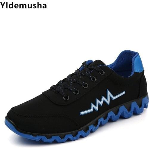 YIdemusha New Men Casual Shoes Lace-up Sneaker Spring Autumn Mens comfortable 2018 Breathable Footwear Men Non-slip Canvas Shoes