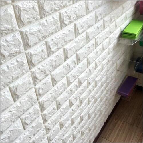 New PE Foam 3D DIY Stone Brick Self-Adhesive Wall Stickers Home Decor 39*70cm Poster Wallpaper For Living Room Kitchen Art Mural