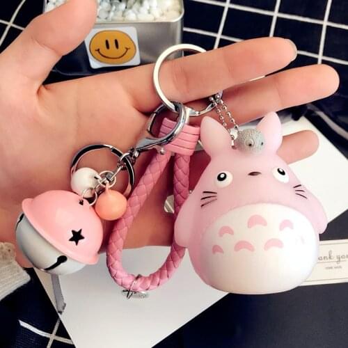 New Cartoon My Neighbor Totoro Keychain Totoro Vocalization Doll Keyrings Pendant Women Bag Charm for Hayao Miyazaki Fans Gift