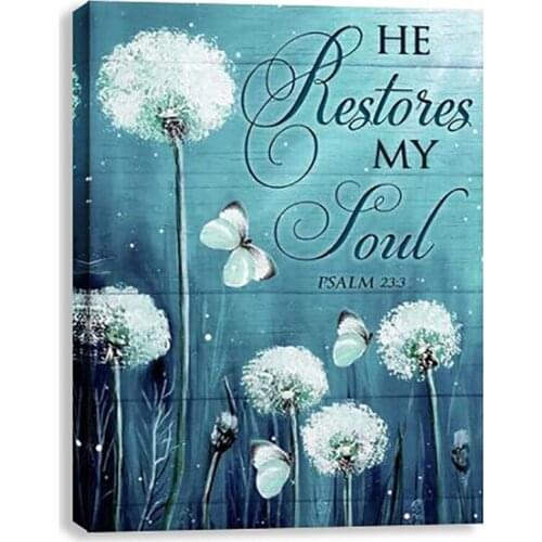 Dandelian Plant Canvas Room Poster Wall Art Print Butterfly Painting Amazing Landscape Pictures For Classic Office livingroom